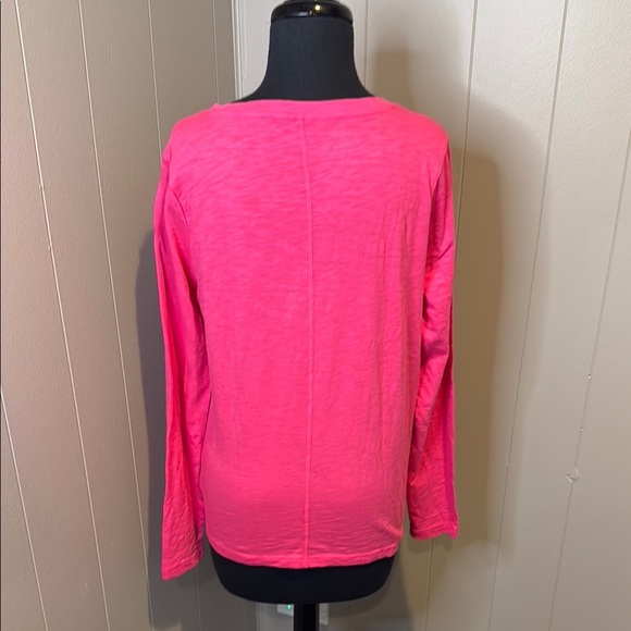 J. Crew Women’s Medium Girlfriend Tee Pink Long Sleeve Relaxed T Shirt - Picture 4 of 5